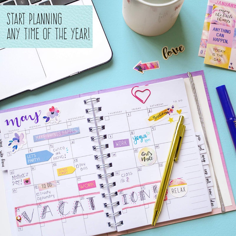 STMT Planner Set - Decorate The Ultimate DIY Daily Planner, Organizer, Diary, Journal, Agenda with Embellishments, Stickers, Paper Clips, Stamp Markers & Pens, Inspiring for Kids and Teen Girls - Image 3